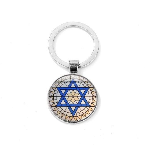 Style 13 SIAN Israel Star of David брелок с гексаграммой геометрический иудейский щит символ Печатный стеклянный брелок с кабошоном Judaica украшения с иудейской символикой - Цвет: Style 13