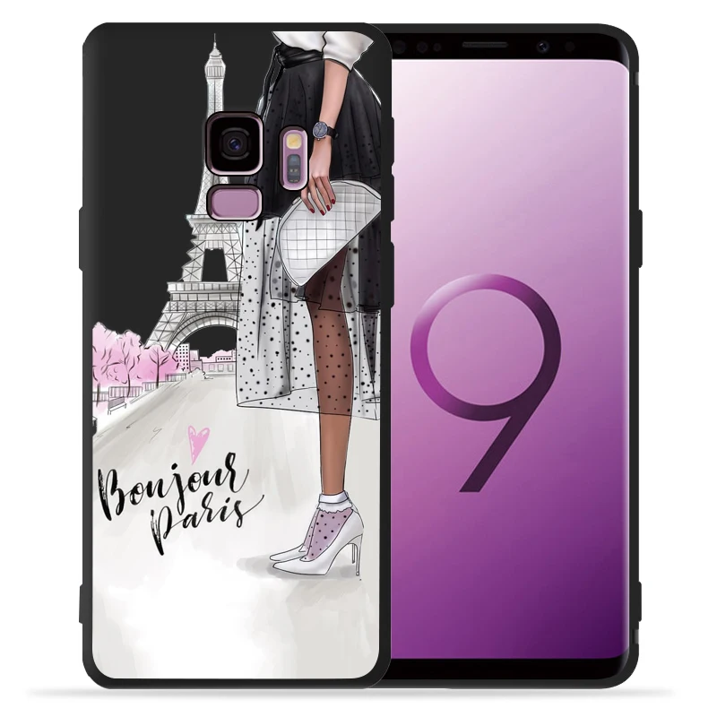15 Модный чехол для девочек samsung Galaxy S9 S8 S10 Plus S7 S6 Edge S10 Lite Note9 8 высокий каблук кофейная Цветочная девушка чехол для телефона Etui - Цвет: 15
