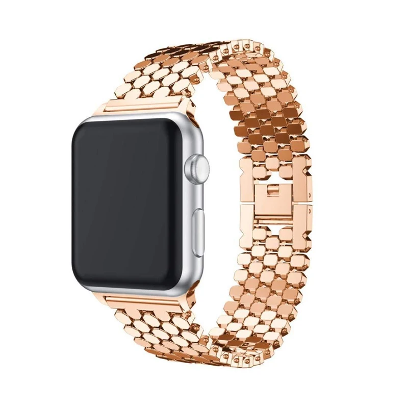 Ремешок из нержавеющей стали для apple watch 6 band 44 мм/40 мм/42 мм 38 металлический браслет