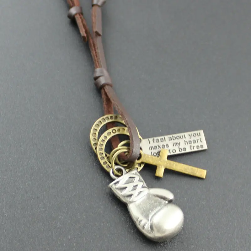 Личность Спортивная Боксёрские перчатки Homme Jewelry Подвеска Цепочки и ожерелья Для