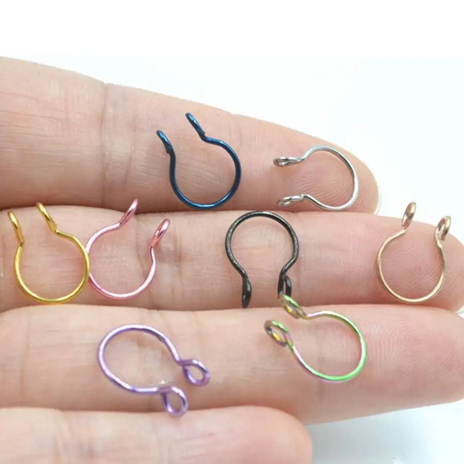 1 шт. Сталь изысканные искусственный нос кольцо ложная перегородка кольца обруч