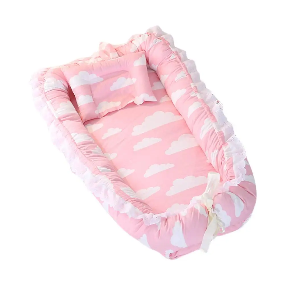 Baby Nest Multifunctional Travel Crib Cartoon Printing Newborn Mattress Bionic Bed Detachable Washable Portable Upgrade | Мать и ребенок