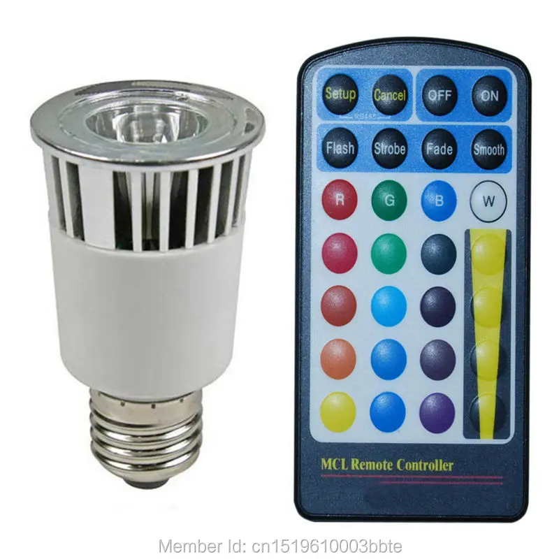 Гарантия 3 года Epistar Chip Вт 5 E27 GU10 Светодиодная лампа RGB дистанционное изменение