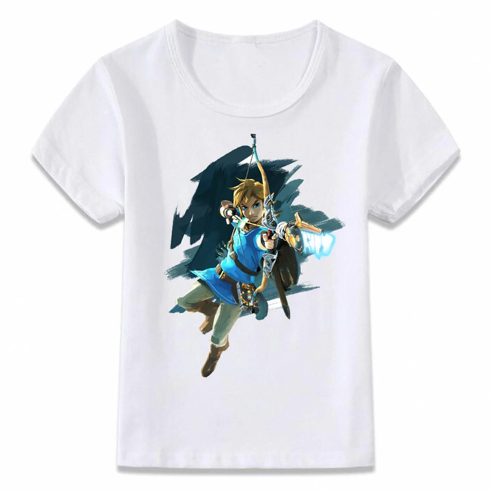 Детская одежда, футболка с надписью «Breath of The Wild Link Champion», туника Zelda, Детская футболка для мальчиков и девочек, футболки для малышей, oal090