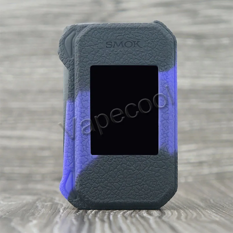 Black purple Силиконовый чехол кожи для электронных сигарет SMOK G-PRIV 2 Luxe Edition 230 Вт Box Mod и силиконовой крышкой Warp рукав Non-slip подходит Vape электронных сигарет SMOK GPRIV 2 - Цвет: Black purple