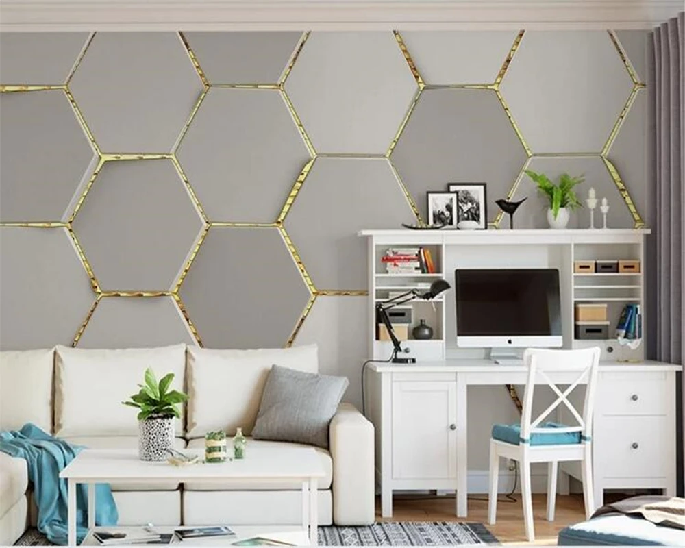 Фотообои beibehang геометрические абстрактные золотые линии текстурные обои