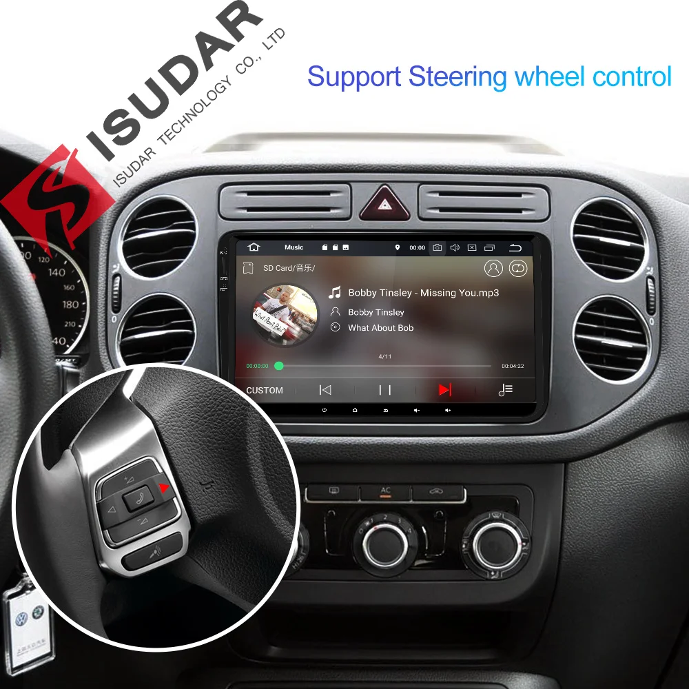 Isudar Автомагнитола с Сенсорным 9 Дюймовым Экраном Для Автомобилей Volkswagen/VW/POLO/PASSAT/Golf/Skoda/Octavia/Seat/Leon DSP
