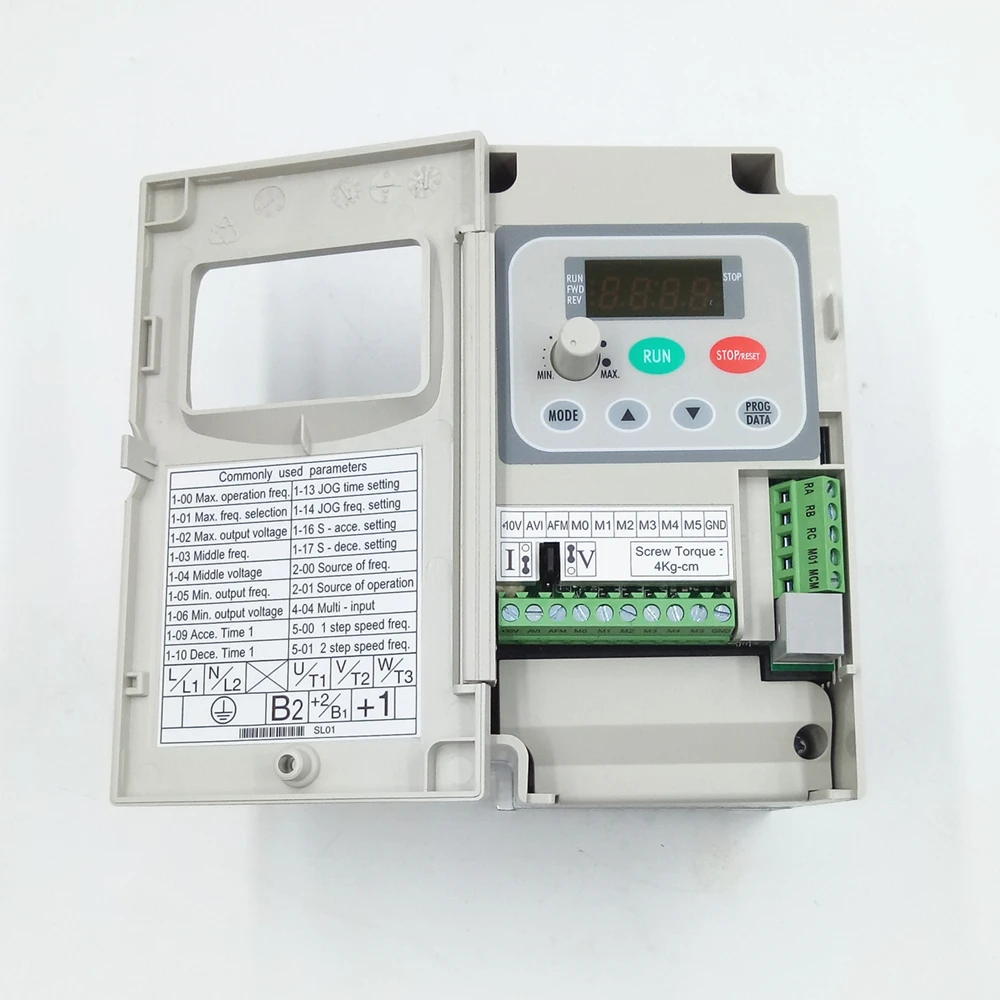 Дельта-Инвертор VFD частотно-регулируемый привод VFD004S21A 1 фаза 220 V 0.4kW 0.5HP 1~ 400 Гц тесьмой жгутовых полосок и упаковочная машина