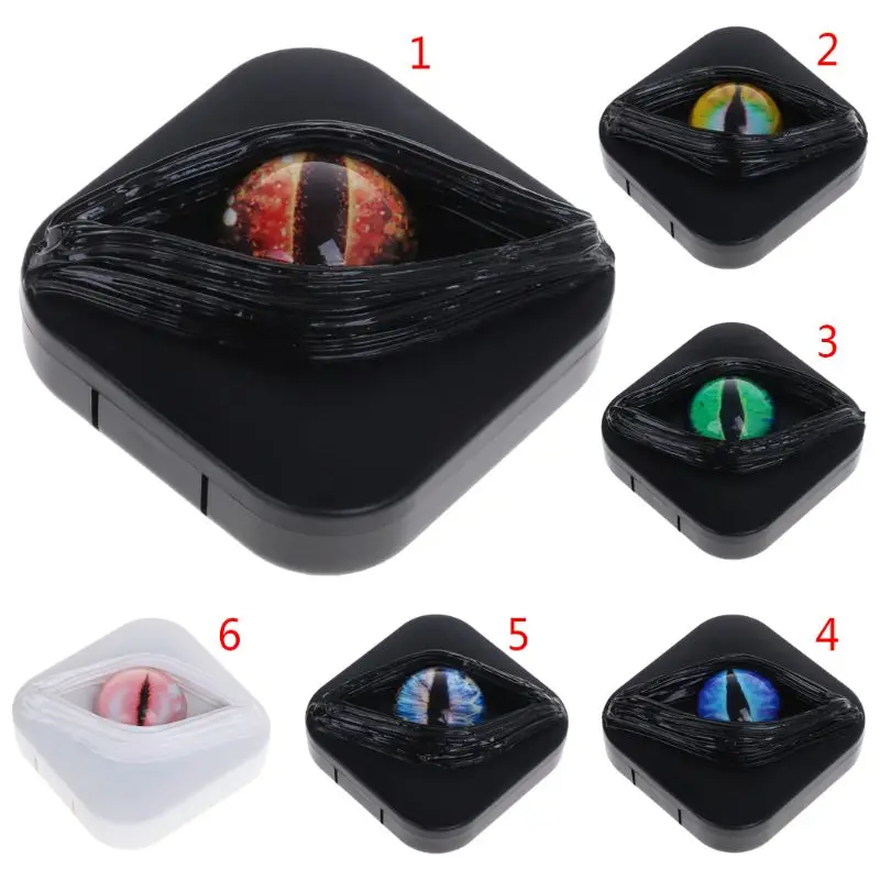 

Contact Lens Case Fancy Halloween Gifts Eyes Personality Box Mirror Unique Storage Travel Portable Holder Boxes Lenses New