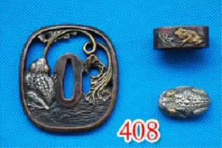 408 Винтажные резные медные латунные защитные Tsuba Fuchi Кашира фитинг японские мечи вакидзаси самурайский меч катана нож - Цвет: 408