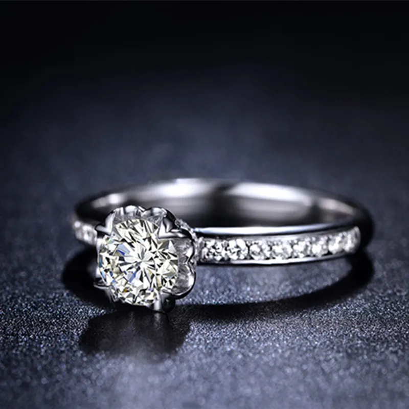 ZOCAI Дизайн Обручальные кольца натуральным diamond 0.3ct F-g/SI 18 К из белого золота(au750) алмаз подарок кольцо