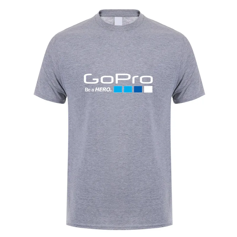 sport grey Летняя футболка Go Pro GoPro, топы для мужчин, короткий рукав, хлопок, Мужская футболка be a hero, мужские футболки, DS-015 - Цвет: sport grey