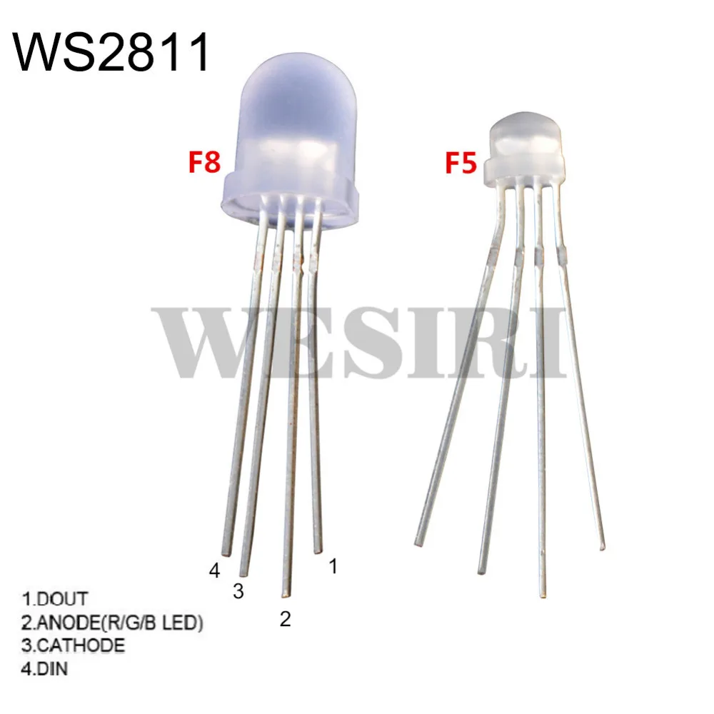 10 шт. 1000 чипсет DC5V WS2811 PL9823 APA106 внутри круглой шапки F5 5 мм F8 8 RGB светодиодный