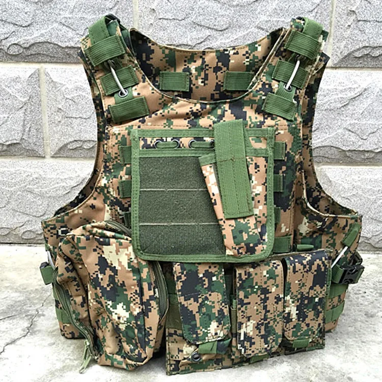 Woodland digital Тактический жилет амфибия Боевой Военный Молл жилет боевой штурм многофунциональный Жилет Охотничий защитный Камуфляжный жилет - Цвет: Woodland digital