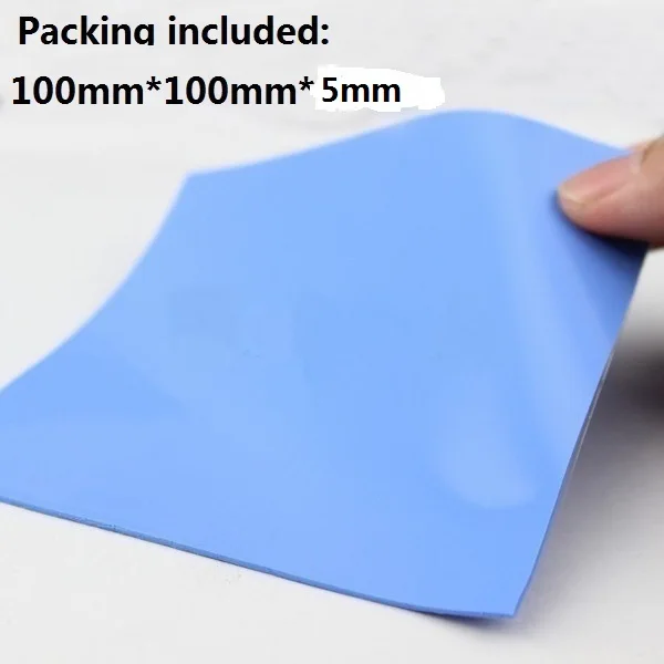 blue 2 шт./лот Gdstime 100 мм x 100 мм x 5 мм 100*100*5 мм толщина белый сочетание теплопроводящие силиконовые прокладки - Цвет лезвия: blue