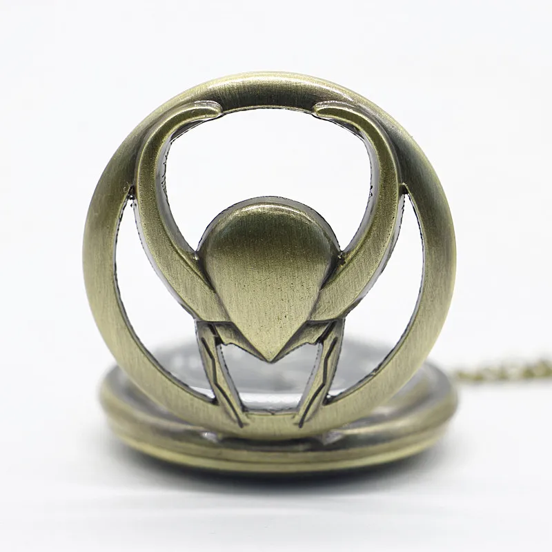Vintage Bronze The Avengers Loki Hollow Quartz Pocket Watch Analog Pendant Necklace Gift PB581 | Наручные часы
