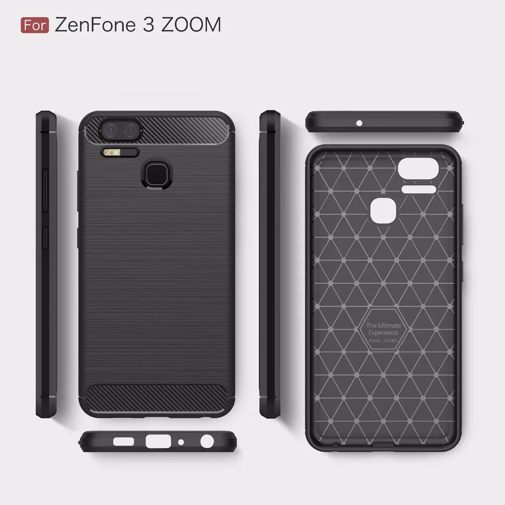 Матовый Мягкий силиконовый чехол из ТПУ для Asus Zenfone 3 ZOOM кожаный с зернистой