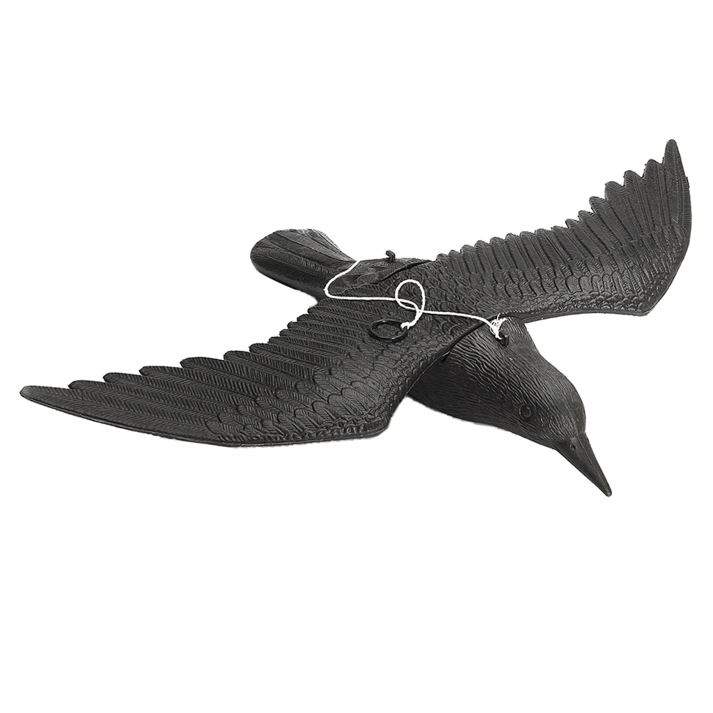 Realistic Crow Decoy With Sprouting Wings Scarecrow Garden Hunting Scarer | Дом и сад