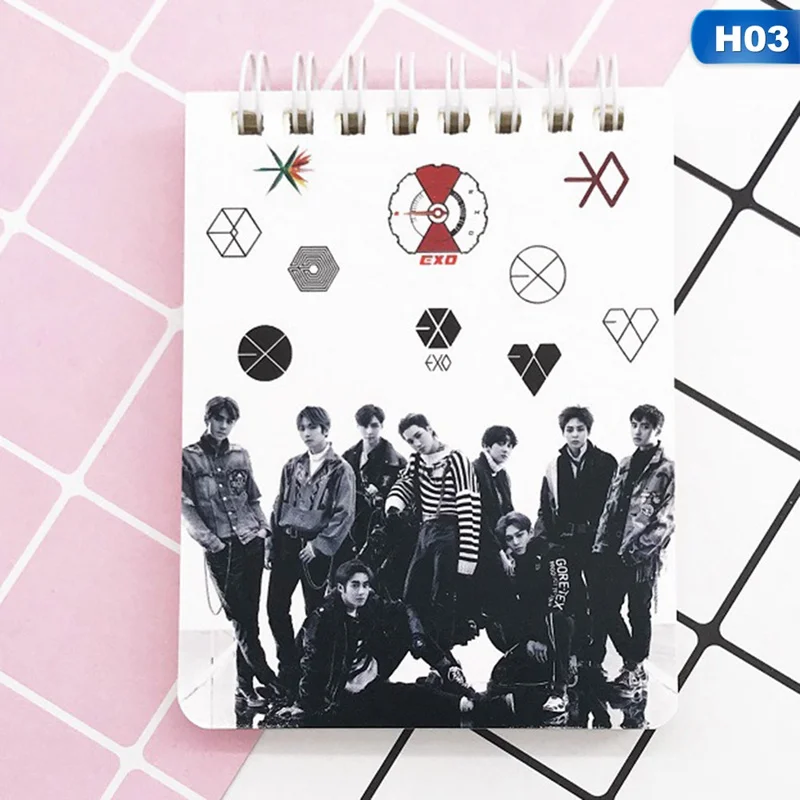 H03 K-pop EXO BLACKPINK GOT7 TWICE SEVENTEEN милый блокнот с спиральной катушкой блокнот Jornal путешествия дневник Noteook - Цвет: H03