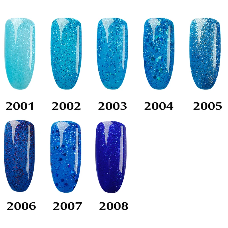 Гель-лак для ногтей 7 мл голубой красный бриллиант серия мерцающее украшение