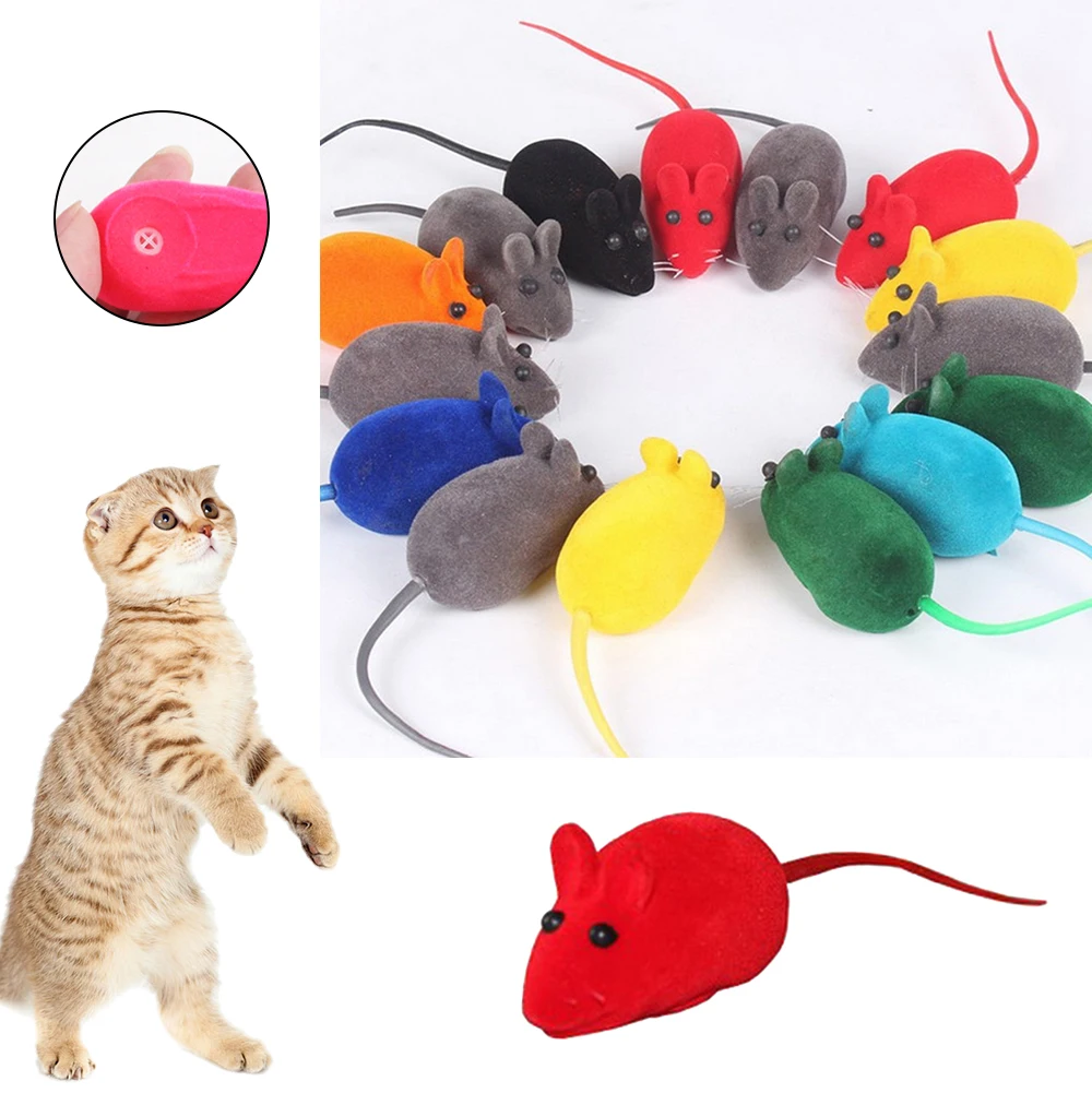 Случайные игрушки для кошек разных цветов с забавным кроличьим искусственным мехом и ложной мышью, миниатюрные аксессуары для кошек-котят