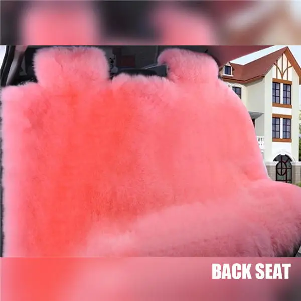 1back seat Любимая зима высокое качество цельный натуральная шерсть мех овчины розовый чехлы для сидений автомобиля - Название цвета: 1back seat