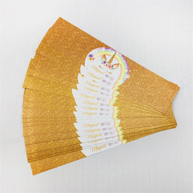 24 шт. наклейки для бутылки единорога детские украшения в виде на день рождения