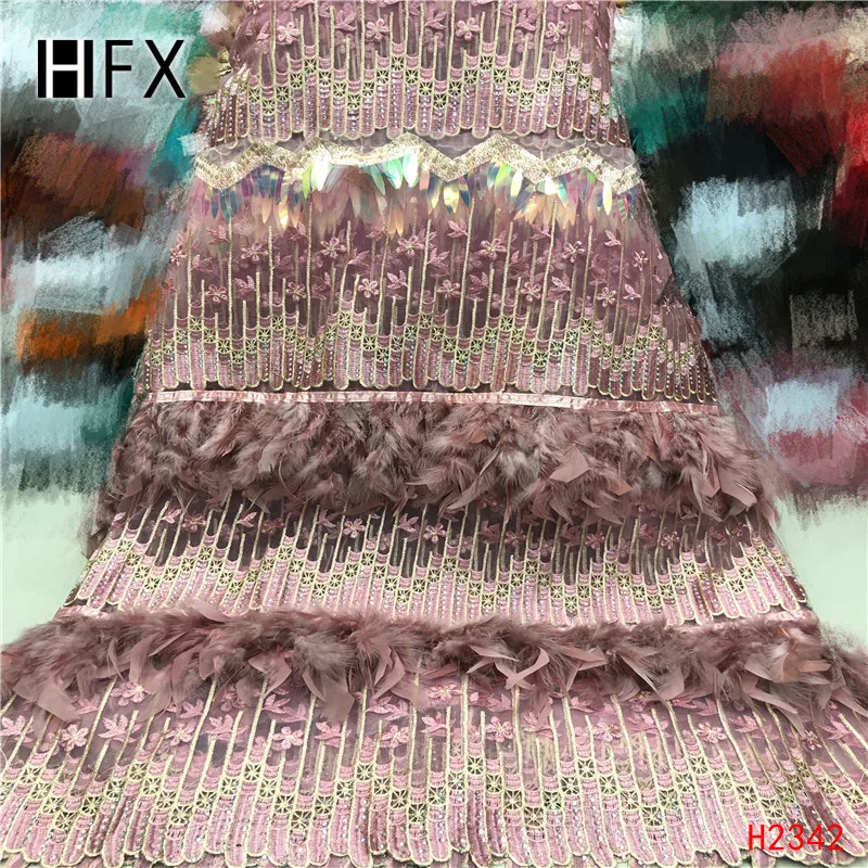 HFX французская кружевная ткань Роскошная бархатная ткань с кружевом и камнями африканская Тюлевая Сетка кружевная ткань нигерийские Свадебные платья F2342