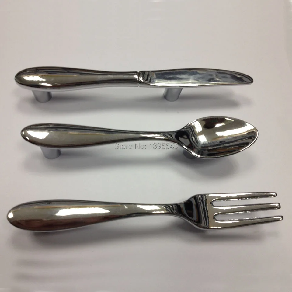 Новые серебряные творческие ножи вилка ложка кухонный шкаф ручки для шкафа
