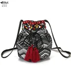 Модные Винтажные богемные сумки Хобо в стиле бохо с бахромой и бусинами, женская сумка через плечо, сумки-мешки для подарка