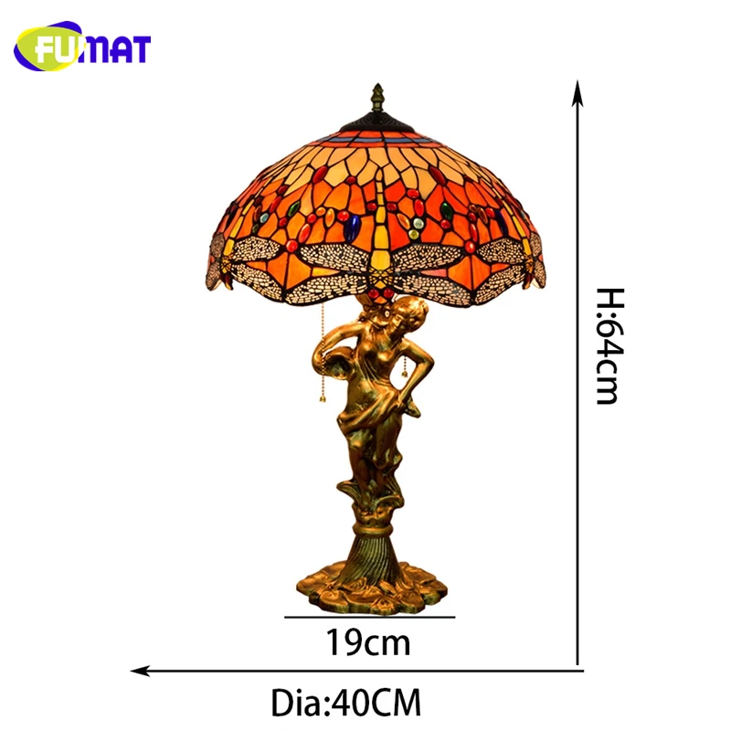 Настольная лампа FUMAT Tiffany Dragonfly креативная Витражная для домашнего декора