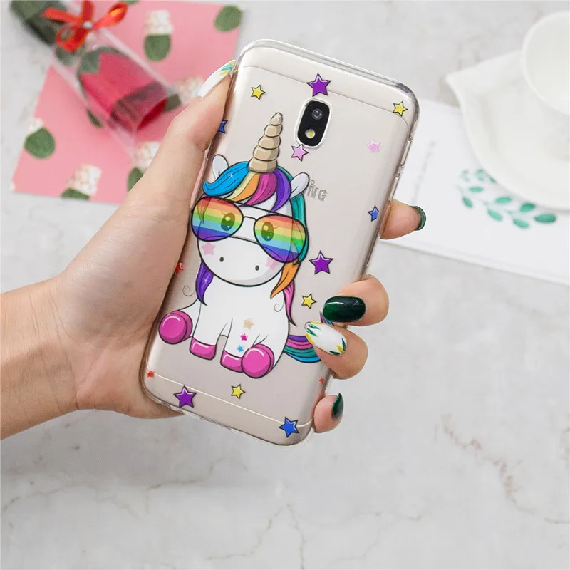 Wekays для Samsung J3 J5 J7 Pro мультяшный Единорог силиконовый чехол Galaxy 2017 J330 J530 J730 Обложка