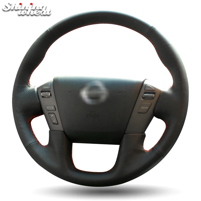 BANNIS черный кожаный чехол на руль для Nissan Patrol 2011-2017 Infiniti QX80 2013-2017 QX56 2011-2013 |