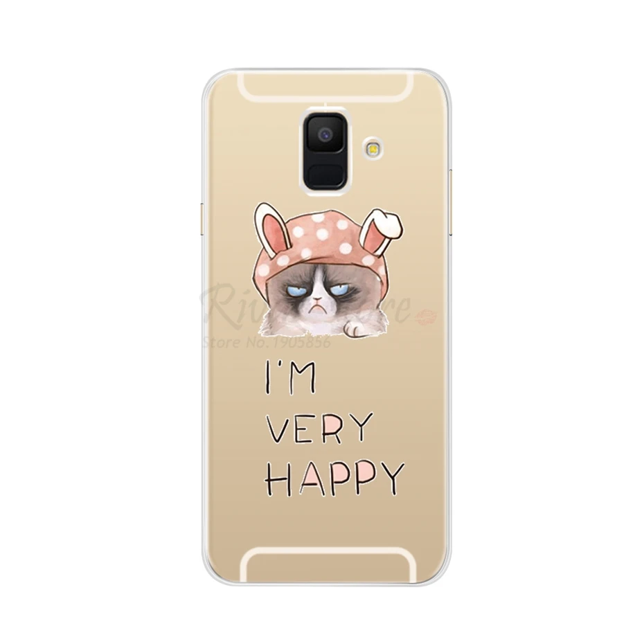 Красный Чехол для samsung Galaxy A6 прозрачный мультяшный Мягкий ТПУ силиконовый чехол для телефона s задняя крышка для samsung Galaxy A6 A 6 Plus - Цвет: Красный