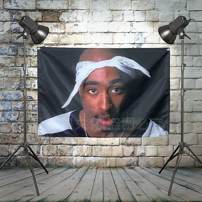 Большой постер-баннер 2PAC с изображением скалы настенное украшение четырьмя