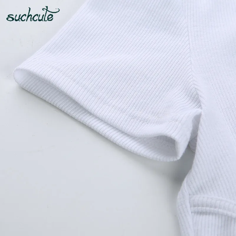 SUCHCUTE женская футболка короткий топ белая рубашка ремень Poleras Mujer De Moda Лето Polera Blanca Горячая Повседневная корейский стиль для женщин