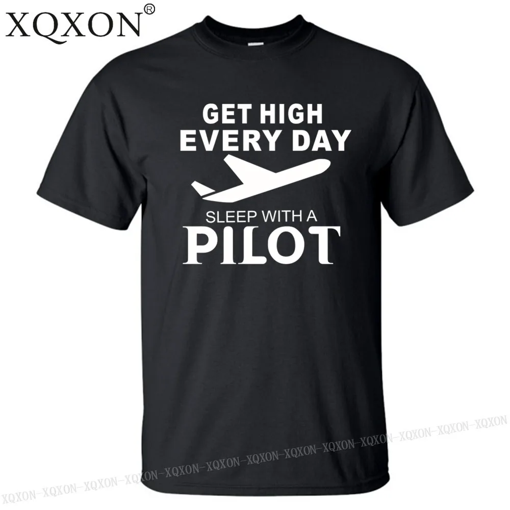 

New-get high every day sleep with a pilot printed summer men short sleeve t-shirt MAN 100% cotton t shirt clothes K18