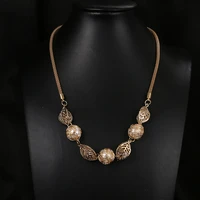 emmaya trendy women statement pearl leaf pendants necklaces fashion dress up long chain charming jewelry gift party wedding