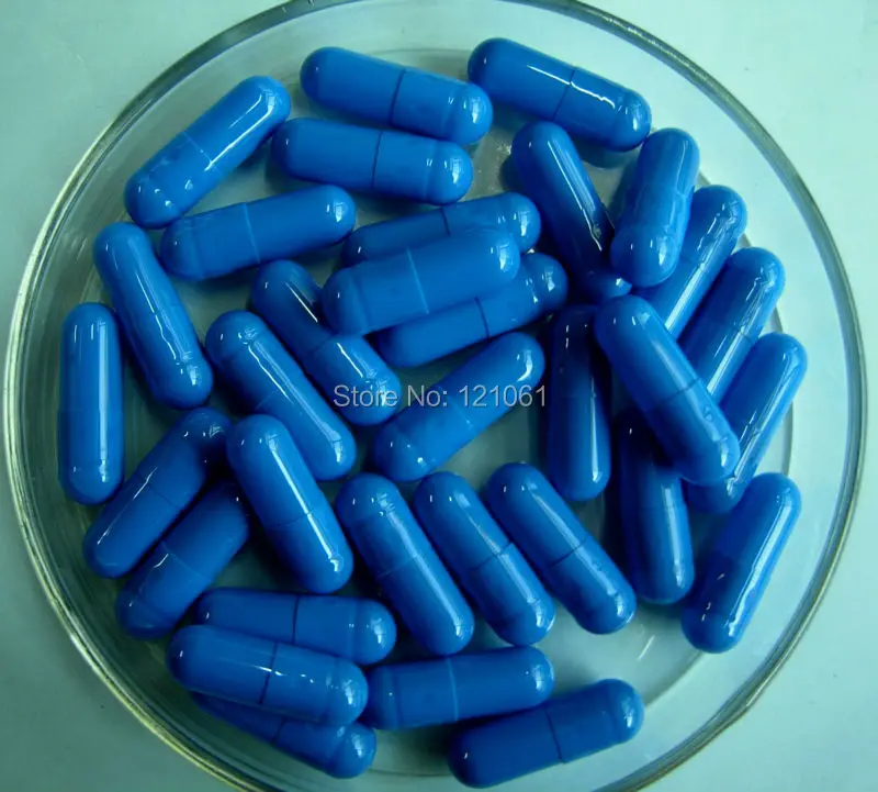 0 #200 шт.! Пустые капсулы сине-синего цвета размер пустые из твердого желатина