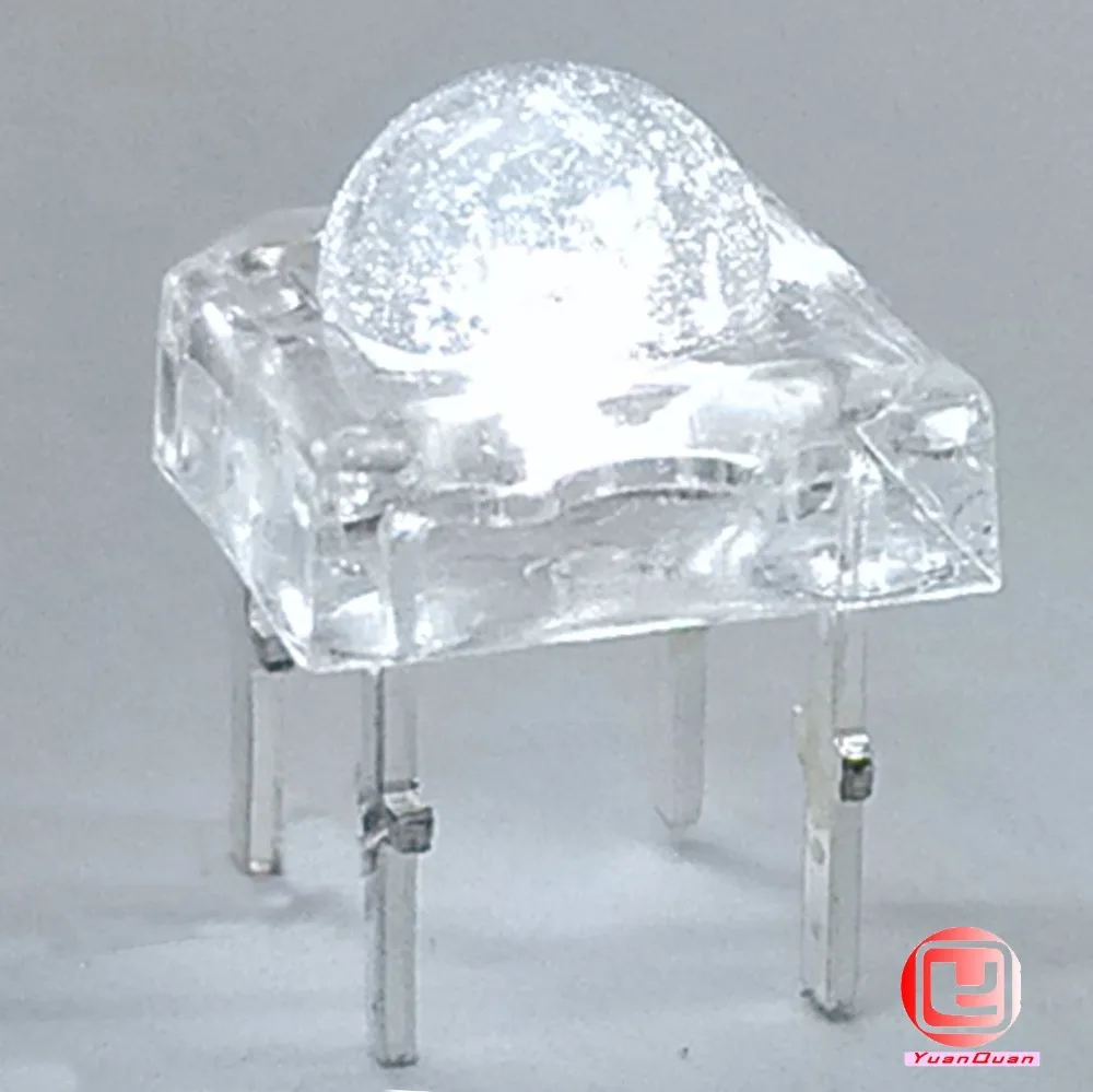 100 шт./лот 5 мм Piranha супер флюс белый прозрачный светодиод 4pin LED 1200mcd 8000k Бесплатная