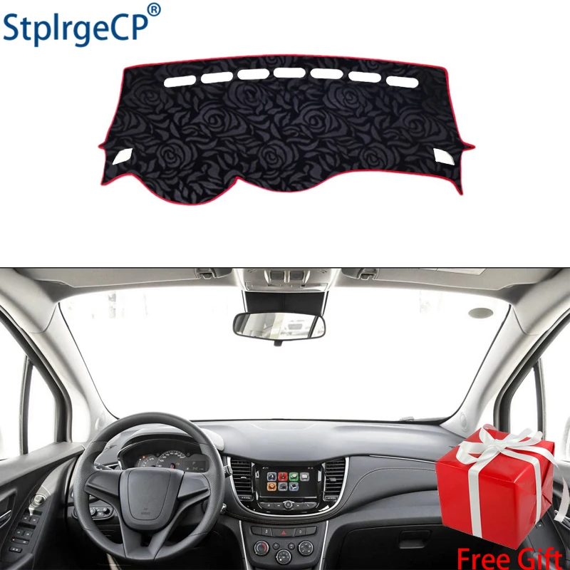 Нескользящий автомобильный коврик для приборной панели с розовым рисунком