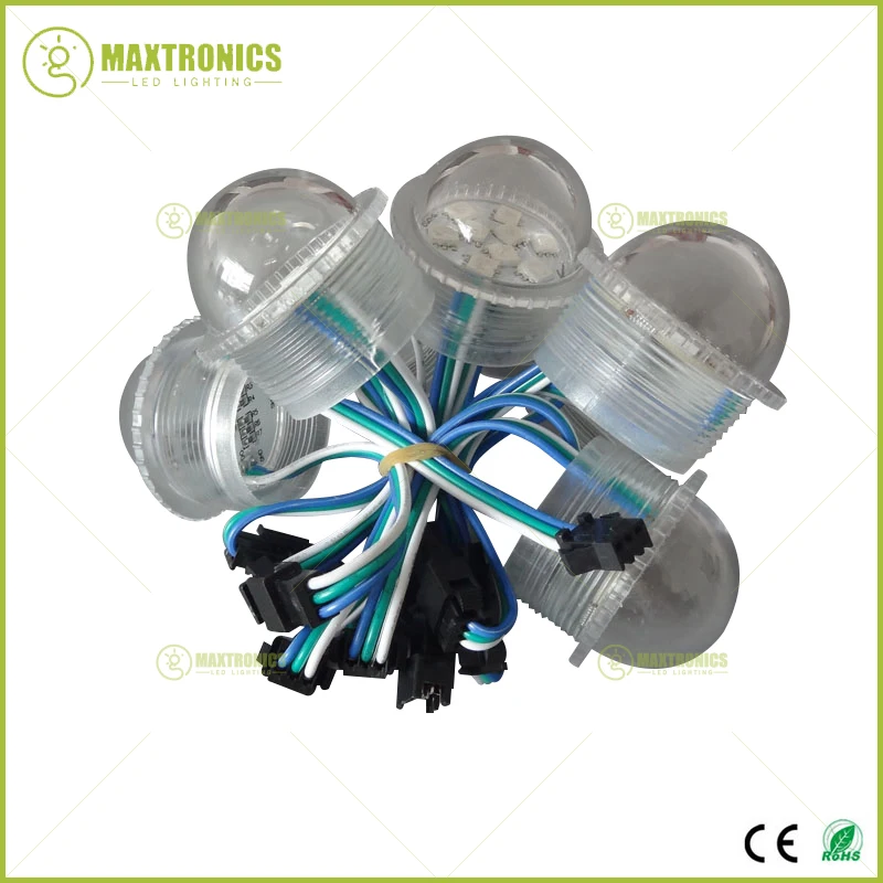 Оптовая продажа 200 шт. WS2811 DC12V 36 мм 9 светодиодов прозрачная крышка SMD 5050 rgb пикселей