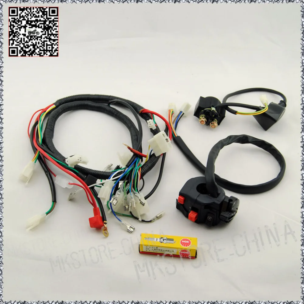 250CC+ NGK Spark Plug+ выключатель+ электромагнитный Quad жгут проводов китайский 200 250 ccelectric начать Loncin Zongshen ducar lifan