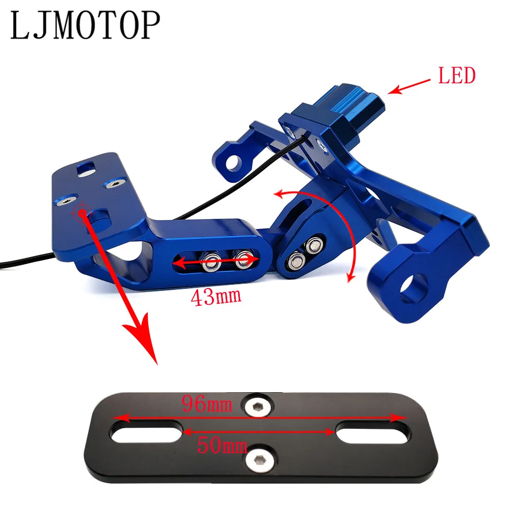 CNC Motorcycle License Plate Frame Holder Bracket &amp LED For KAWASAKI Z750S Z750 ZX6 ZX9R ZXR400 ZZR600 Z1000 ZX10R Accessories |