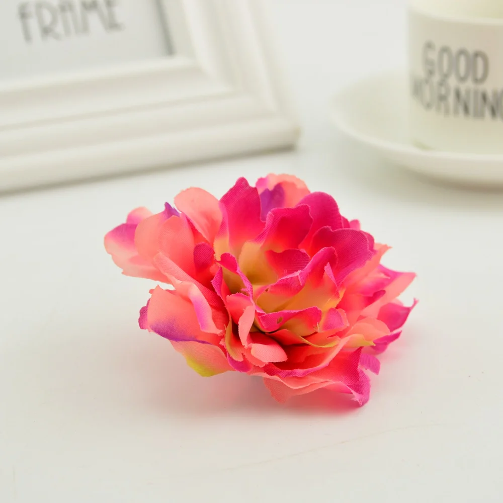 rose pink 5 шт. 8 см дешевый Искусственный Пион из шелка Цветок для сада свадебный цветок настенный Декор DIY сделать венки дверные шляпы поддельные розы цветок - Цвет: rose pink
