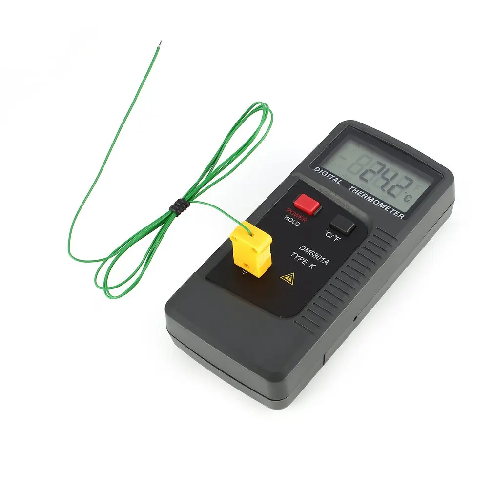 DM6801A K/J термопары Температура метр цифровой термометр тип контакта