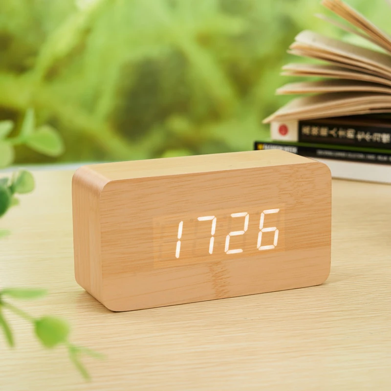 Бамбук и деревянный календарь цифровой термометр LEDclock для контроля