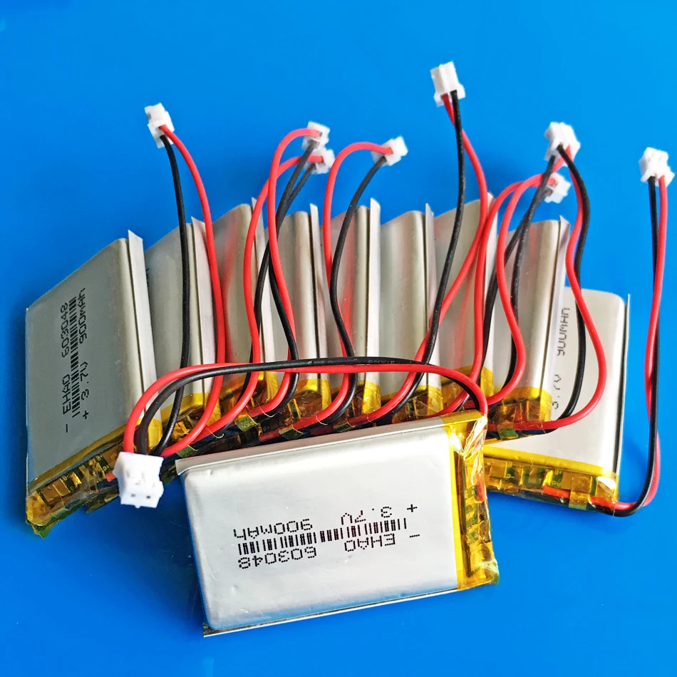 10 шт. 3 7 V 900mAh 603048 lipo полимерная литиевая аккумуляторная батарея JST 2 0 мм для MP3 GPS DVD