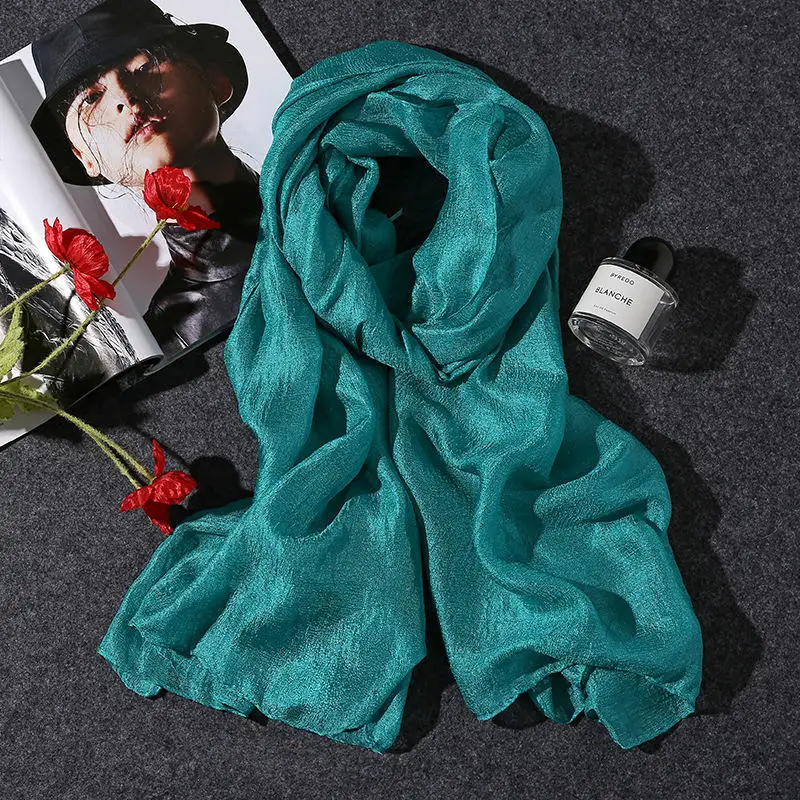2018 новый модный 9 видов цветов женский шарф винтажный однотонный цвет черный