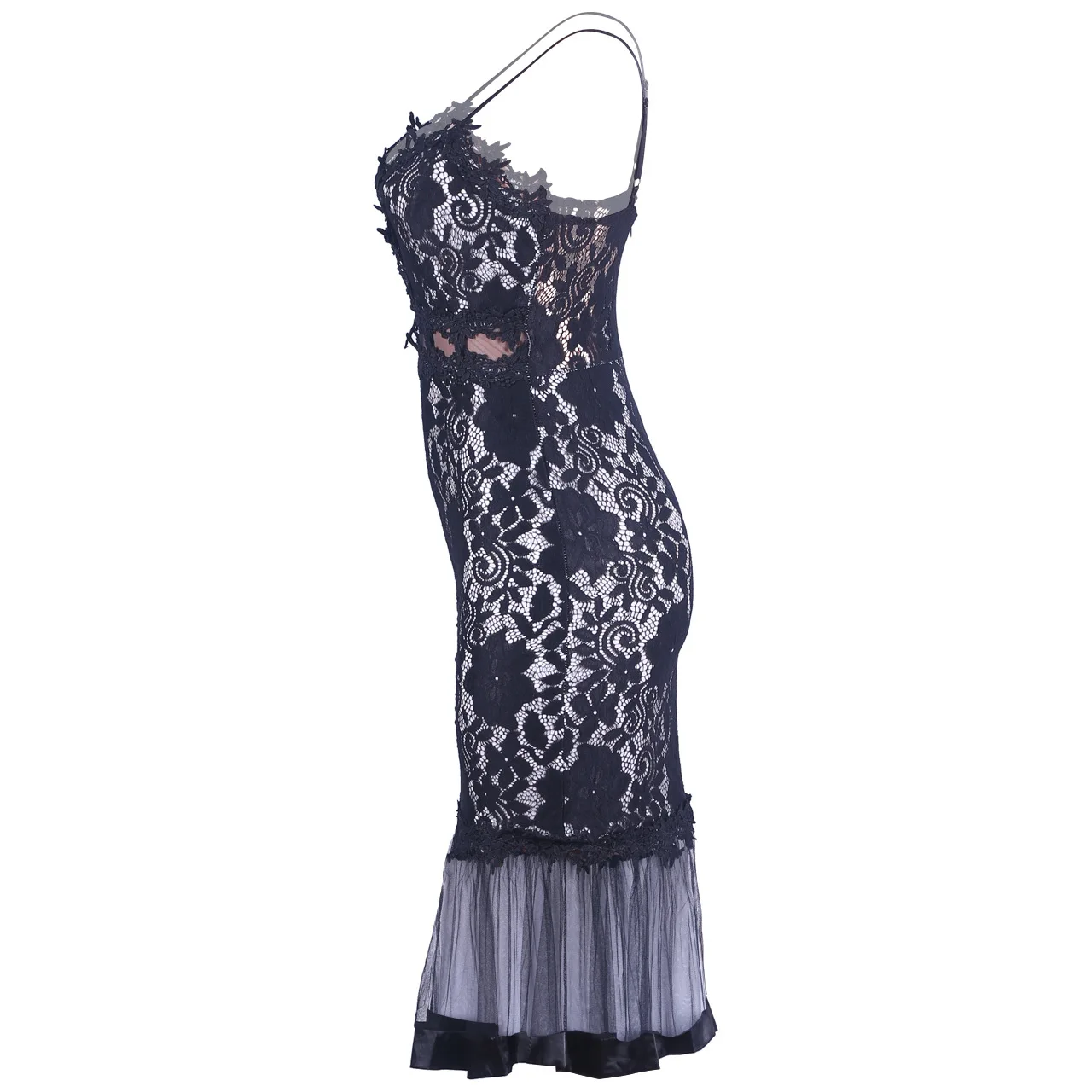 Модное однотонное женское платье Весна Лето Спагетти ремень без рукавов Boho Макси платья Кружева Vestido